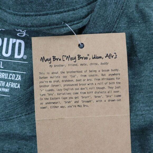 May Bru Braai Bru T-Shirt South African Culture Heritage Green Slim XL NWT NEW - Picture 6 of 6